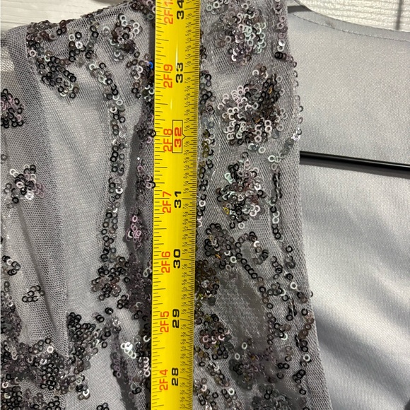 Missguided Gray Sequin Long Sleeve Dress 6 cocktail #114 - Picture 7 of 7